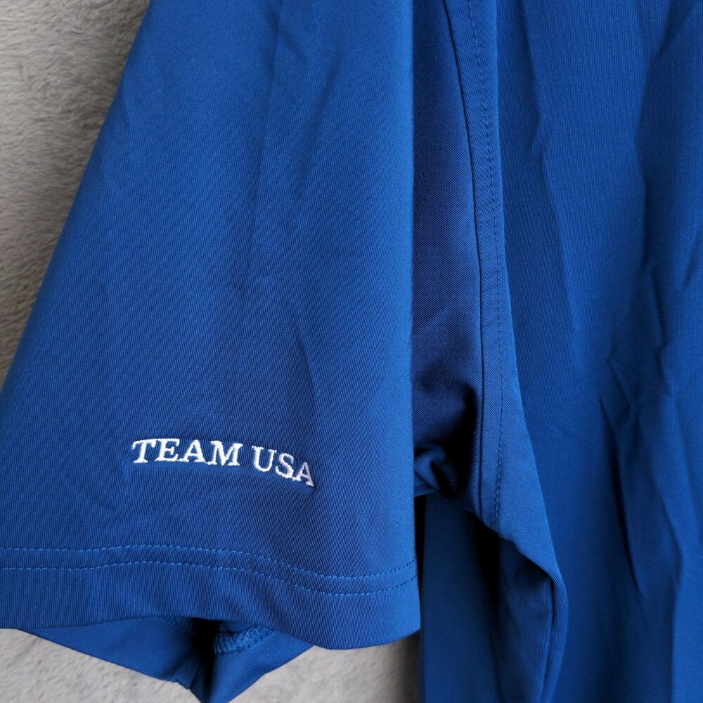 FootJoy FJ Golf Polo Shirt Mens L Blue Camo Loo Cup Team USA Stretch Performance - Picture 3 of 9